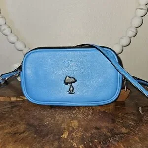 Coach | Bags | Coach X Peanuts Snoopy Mini Crossbody Leather  COACH NWT- Coach x Peanuts Blue Snoopy Pebbled Leather Crossbody/Camera Bag main image 0